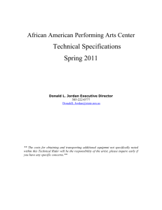 Stage Specifications - African American Performing Arts Center
