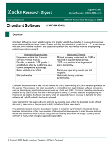Chordiant Software (CHRD-NASDAQ) Overview Chordiant
