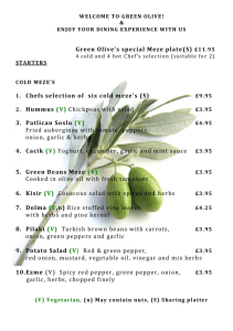 Menu - Green Olive