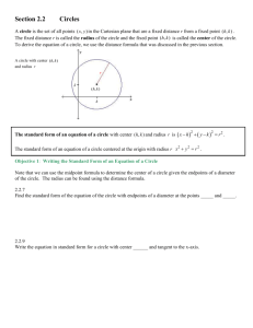 Chapter 2 The Cartesian Coordinate System, Lines and Circles