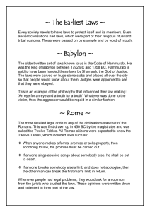 The Earliest Laws Information Sheet