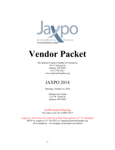 Vendor Packet The Jackson County Chamber of Commerce 141 S