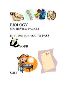 BIOLOGY SOL REVIEW PACKET IT'S TIME FOR YOU TO PASS