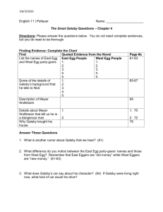 Questions on Chapter One of The Great Gatsby