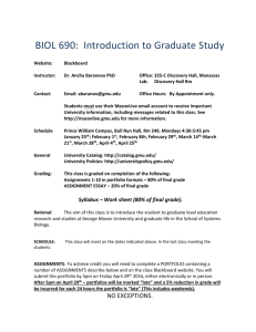 BIOL 690 Introduction to Graduate Studies in Biology