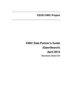 Recommendations for CWIC Data Partners