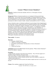Lesson 3 - What is Green Chemistry?