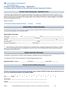 Primary Tuition Scholarship – Application For Eligible Retired
