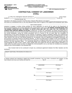 Contractual Consent of Landowner Coal