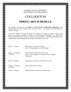 Colloquium Schedule Spring 2014 - FSU Film School