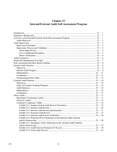 Internal/External Audit Self-Assessment Program 12/03 Chapter 23