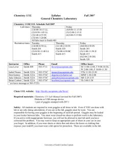 Chemistry 111L - USC Upstate: Faculty