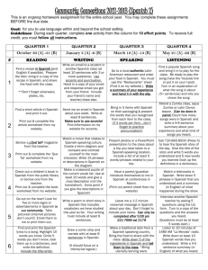 Community Connections Assignment Sheet 2009