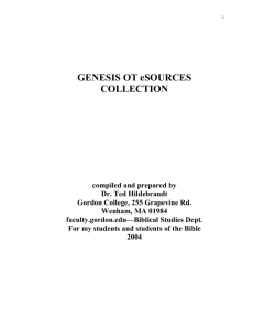 Bibliography of Genesis Articles at Gordon