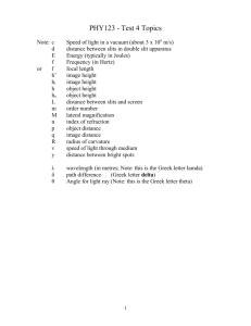 PHY123 Test 4 Topics