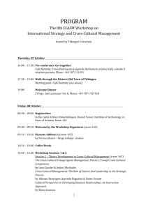 PROGRAM The 8th EIASM Workshop on International Strategy and