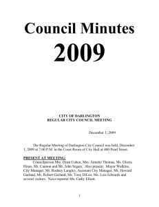 2009 Council Minutes