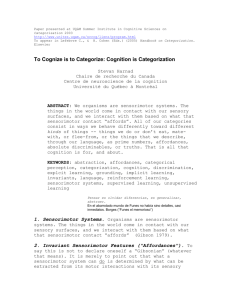 To Cognize is to Categorize: Cognition is Categorization
