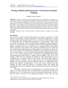 A Hermeneutic Approach to Writing Practice: Identity, Bakhtin, and