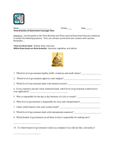 Three Branches of government Scavenger Hunt