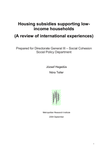 4 Housing Allowances (demand side subsidies for renters)