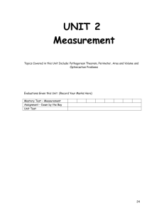 UNIT 5: Measurement