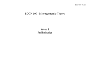 ECON 500 Week 1