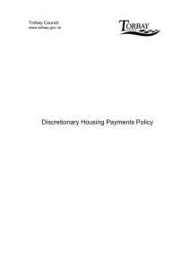 Discretionary Housing Payments Policy Torbay Council