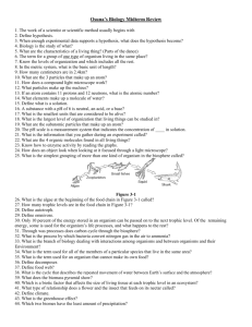 Osuna's Biology Midterm Review