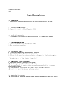 Ch. 1 Objectives