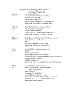 English 9 Honors Syllabus 2012-13 Week of August 20 Tuesday
