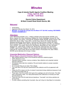 Draft Agenda - Barnstable County Department of Health and