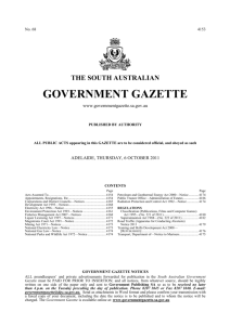 ALL PUBLIC ACTS appearing in this GAZETTE are to be considered