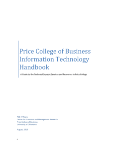 Price College of Business: Information Technology Handbook: