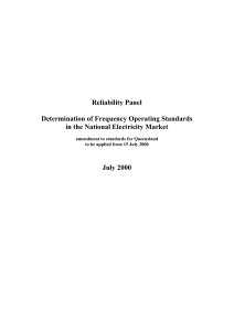Frequency Operating Standards - National Electricity Code