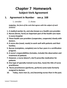 Chapter 7 Subject-Verb Agreement Homework Sheets
