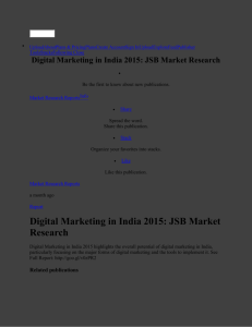 Digital Marketing in India 2015: JSB Market Research by Market