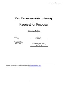 2010 Request For Proposal Format - East Tennessee State University