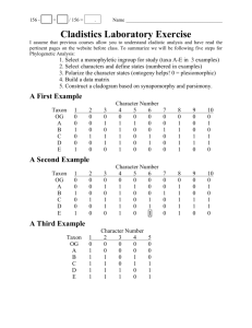 Cladistics Exercise