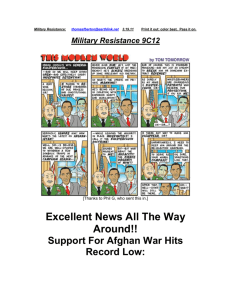 Military Resistance 9C13 Excellent News All