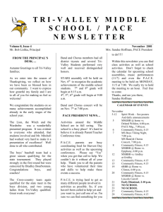 tri-valley middle school / pace newsletter