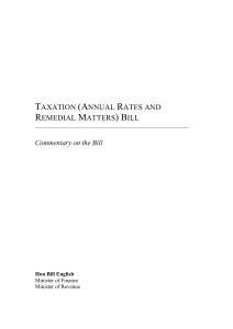 Taxation (Annual Rates and Remedial Matters) Bill