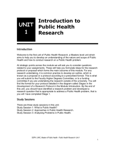 Introduction to Public Health Research