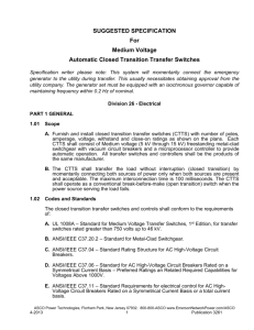 ASCO Medium Voltage Automatic Closed Transition Transfer Switches