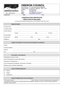 Application for Construction Certificate for Building