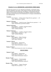 Year 12 Chemistry Questions timetable 2013