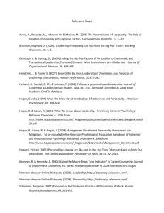 Reference Sheet Avery, R., Rotundo, M., Johnson, W. & McGue, M