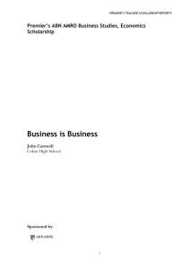 Business is Business - Department of Education NSW