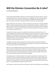 Will the Division Convention Be A Joke? An Informed Response