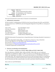 2.3. SC2 ballot – Transfer of ISO/IEC 14651 from SC22 to SC2/WG2